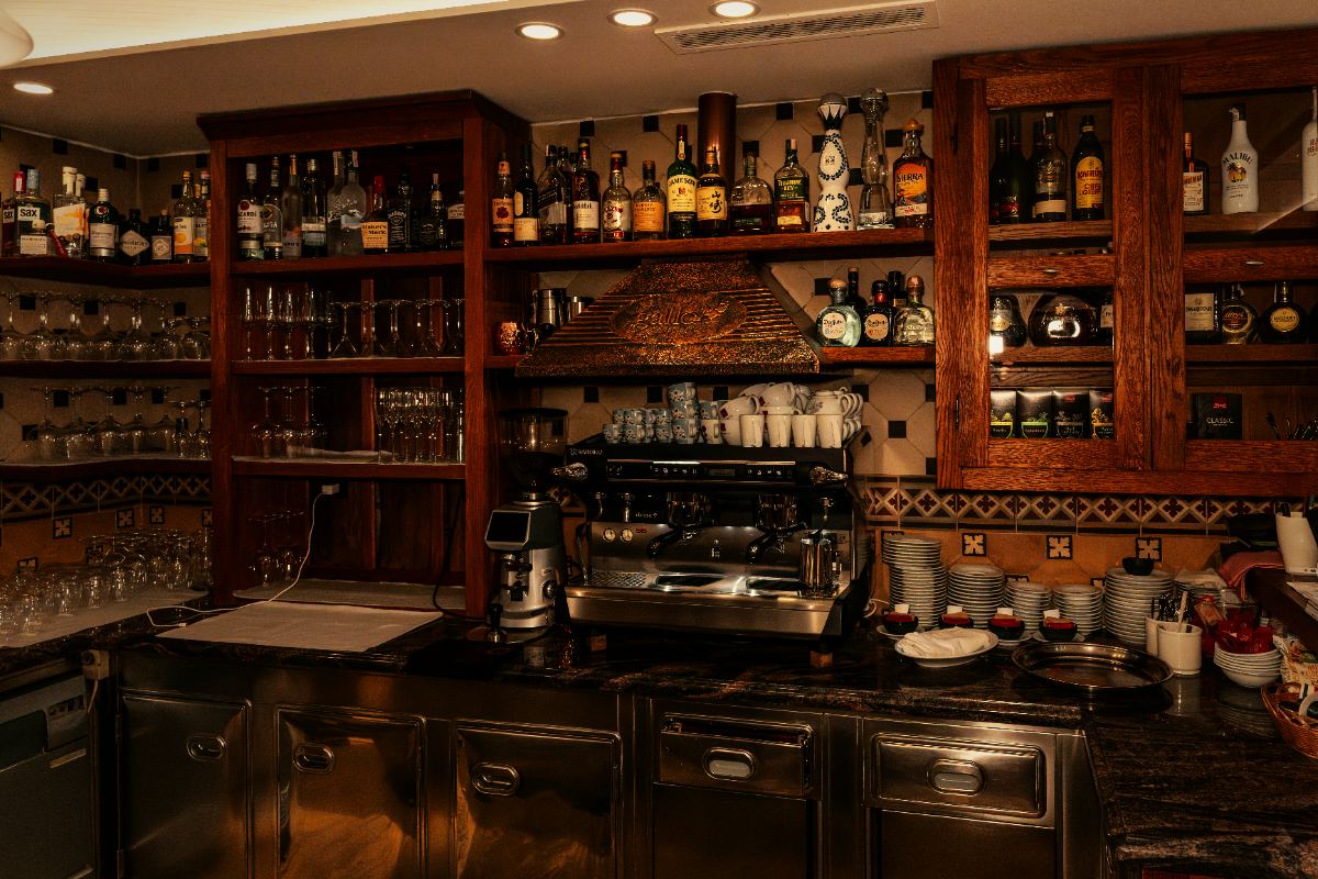 Bar and the wine selection